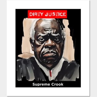 Clarence Thomas: Dirty Justice on a Dark Background Posters and Art